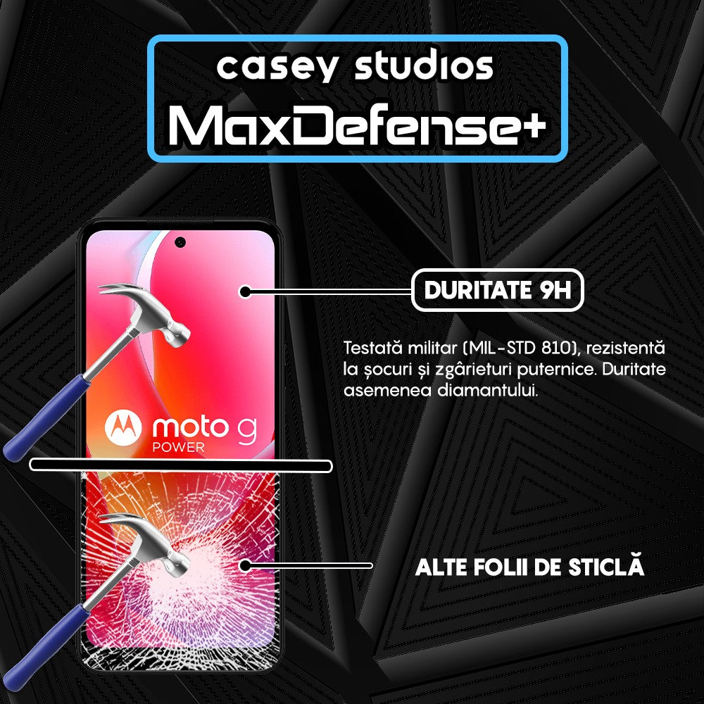 Folie Sticla MaxDefense+ - Motorola Moto G Power 2024 - Negru