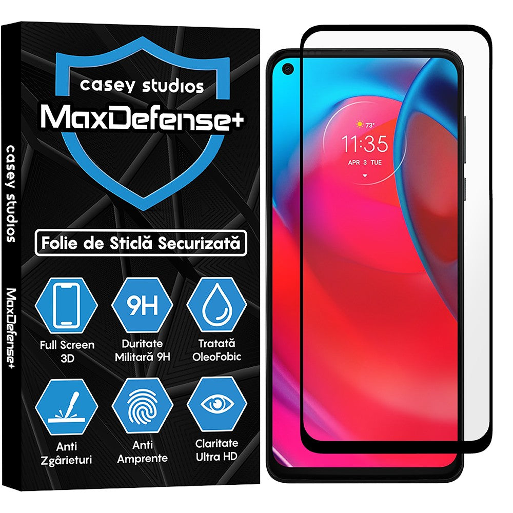 Folie Sticla MaxDefense+ - Motorola Moto G Stylus 5G 2024 - Negru