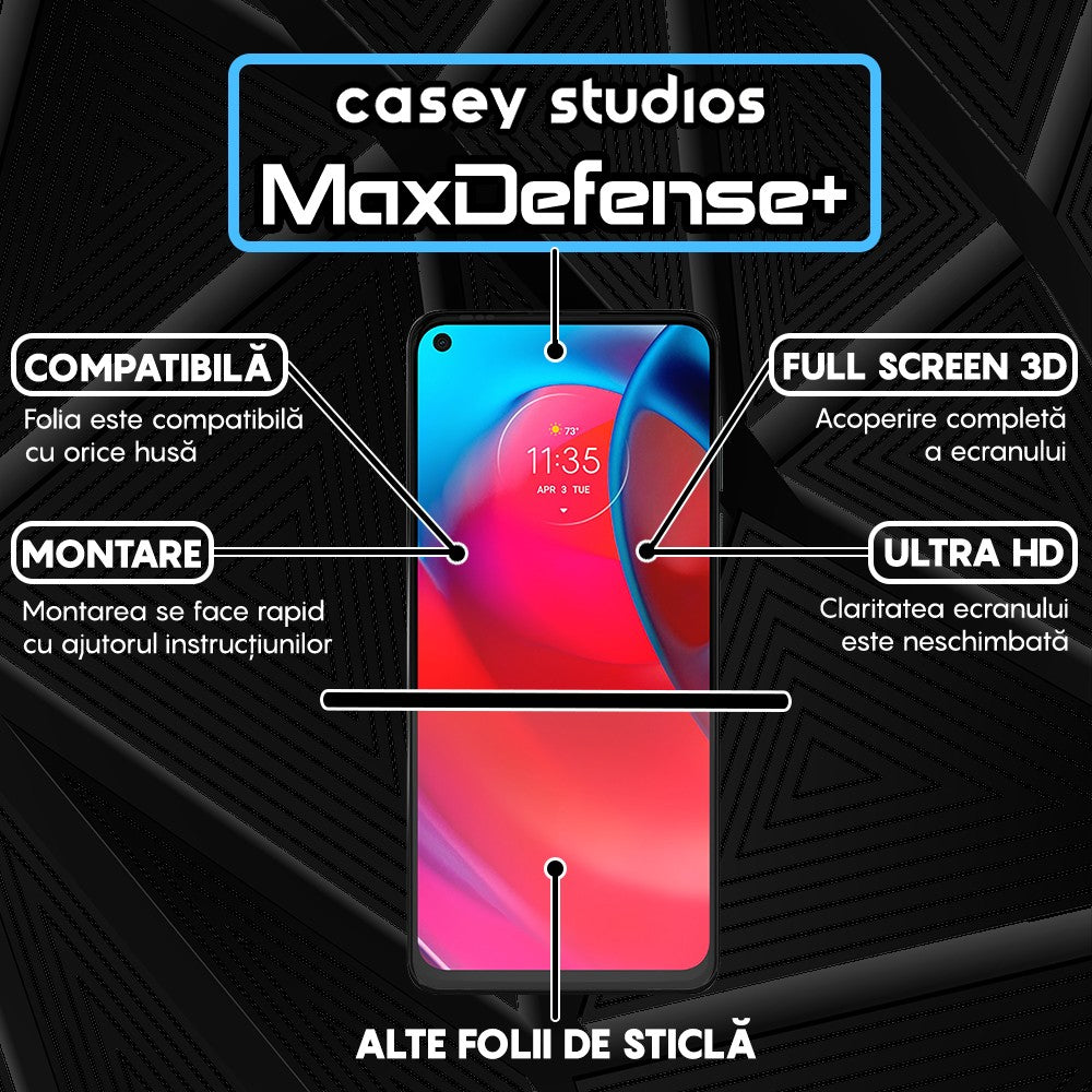 Folie Sticla MaxDefense+ - Motorola Moto G Stylus 5G 2024 - Negru