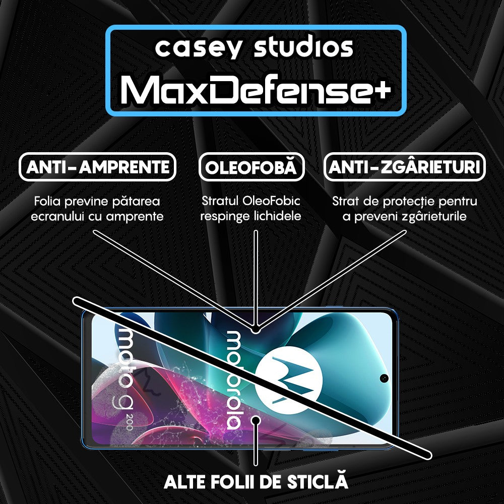 Folie Sticla MaxDefense+ - Motorola Moto G200 5G - Negru