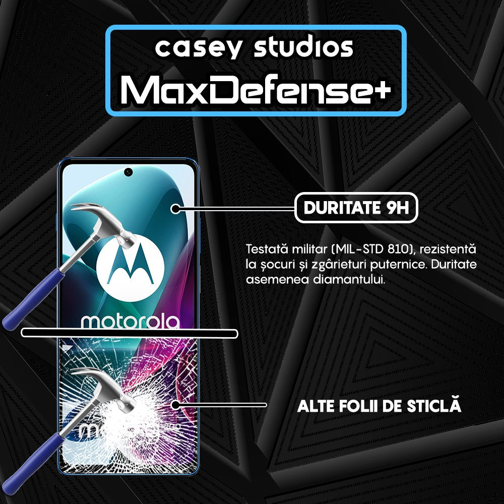 Folie Sticla MaxDefense+ - Motorola Moto G200 5G - Negru