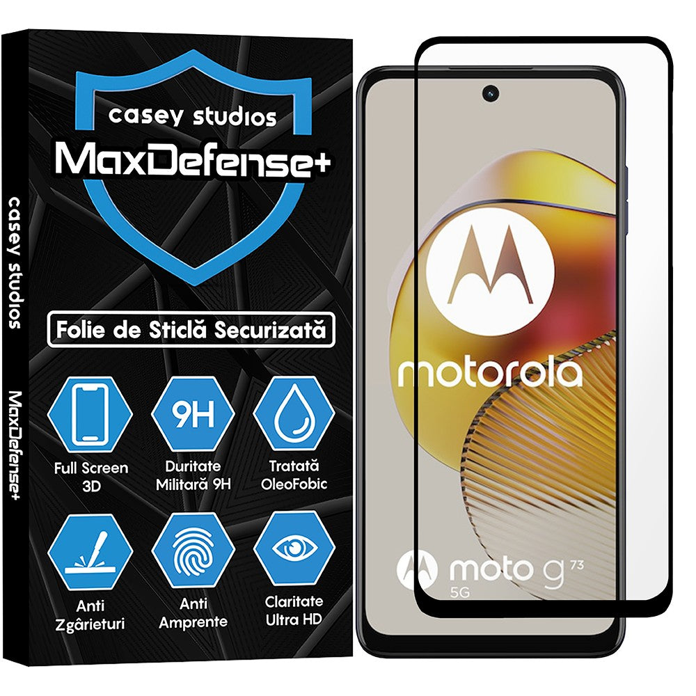 Folie Sticla MaxDefense+ - Motorola Moto G32/Moto G72/Moto G73 - Negru