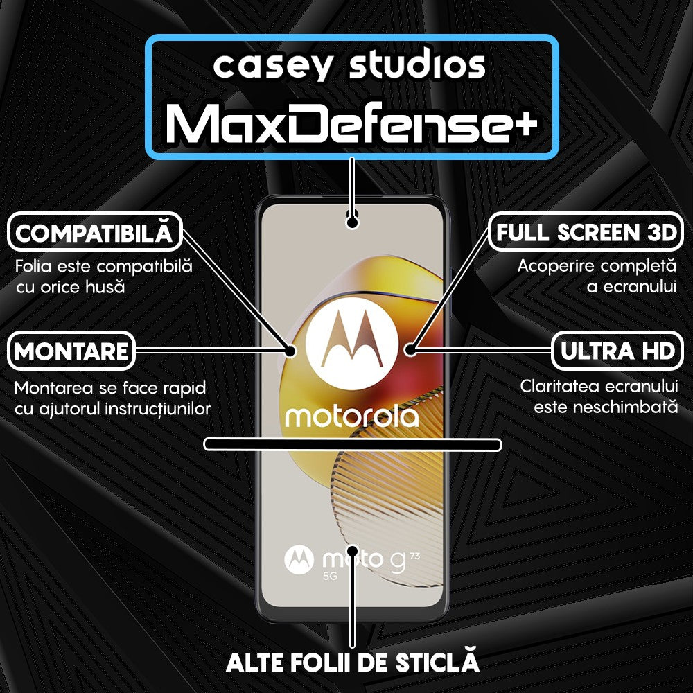 Folie Sticla MaxDefense+ - Motorola Moto G32/Moto G72/Moto G73 - Negru