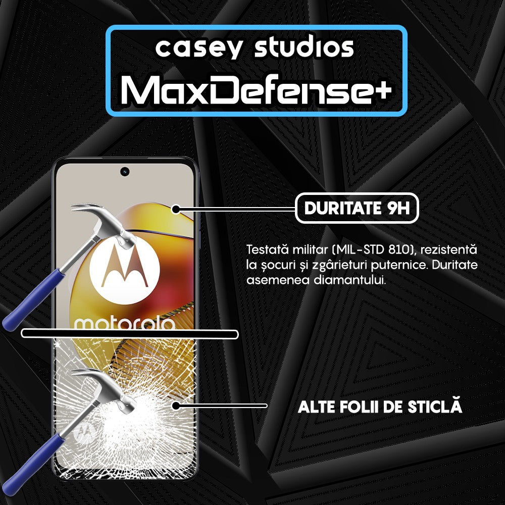 Folie Sticla MaxDefense+ - Motorola Moto G32/Moto G72/Moto G73 - Negru
