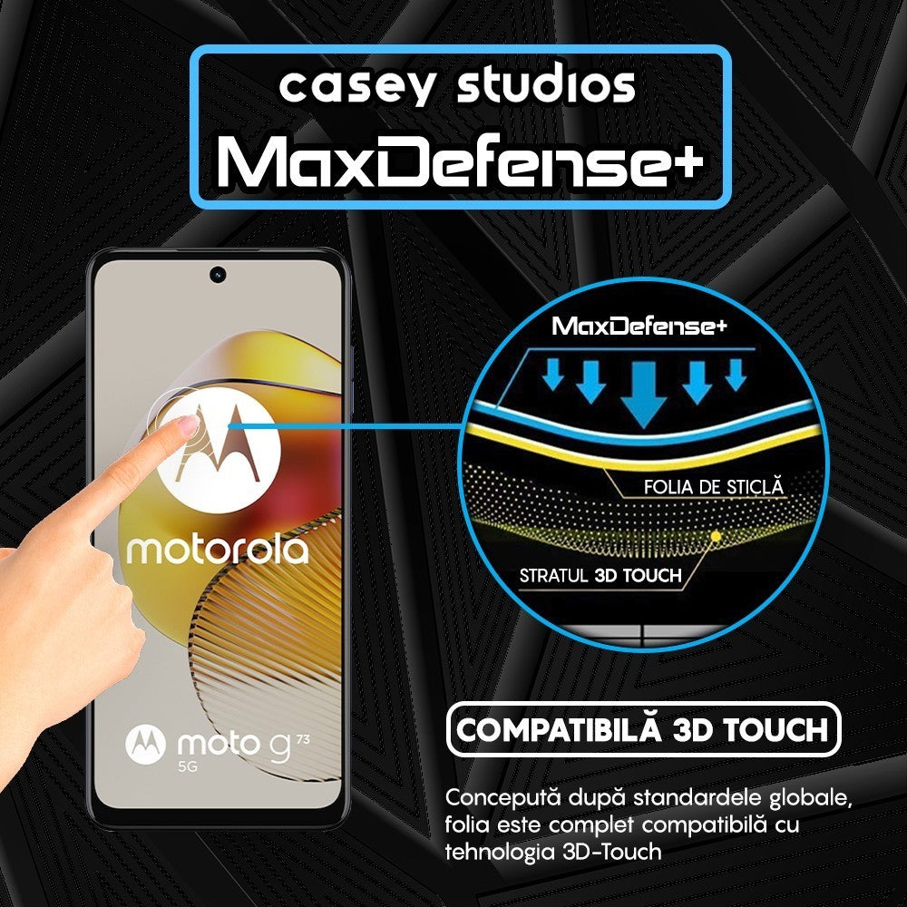 Folie Sticla MaxDefense+ - Motorola Moto G32/Moto G72/Moto G73 - Negru