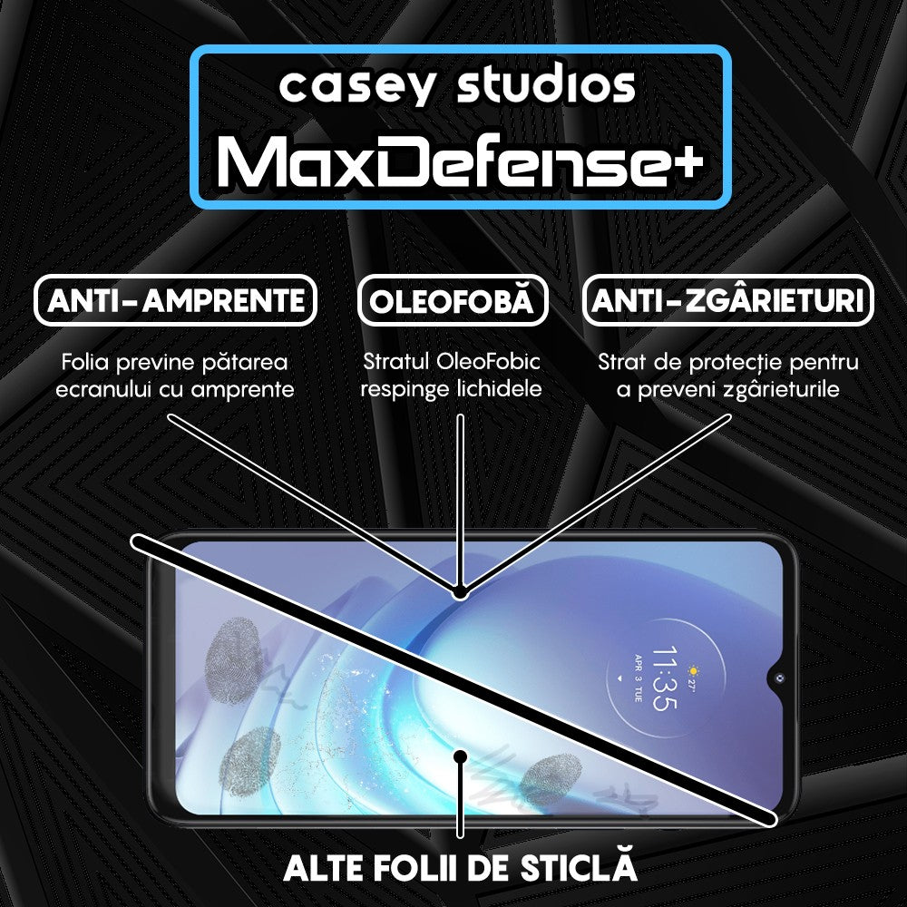 Folie Sticla MaxDefense+ - Motorola Moto G50 - Negru