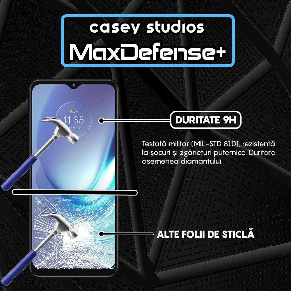 Folie Sticla MaxDefense+ - Motorola Moto G50 - Negru