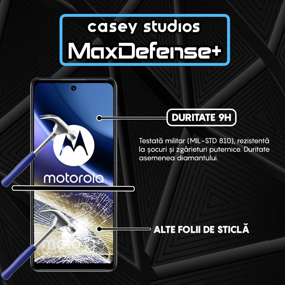 Folie Sticla MaxDefense+ - Motorola Moto G51 5G - Negru