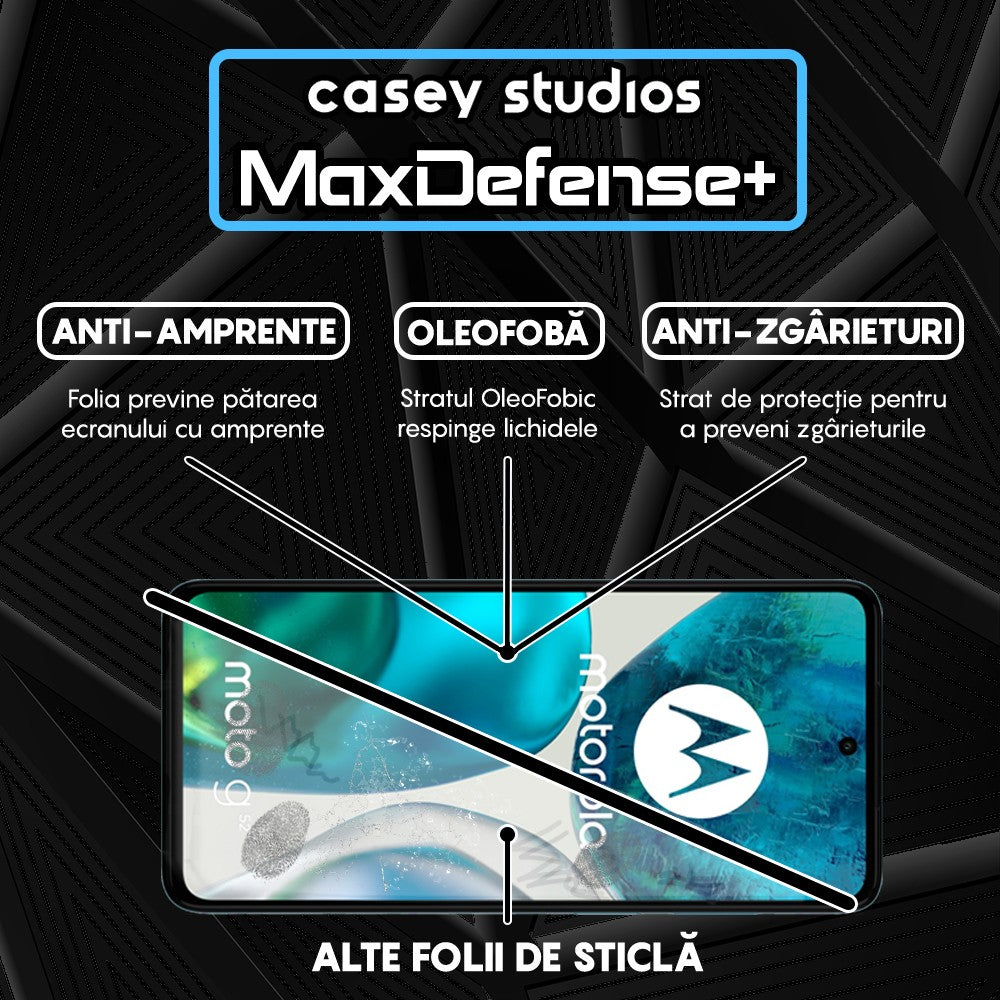 Folie Sticla MaxDefense+ - Motorola Moto G52/Moto G82 5G - Negru