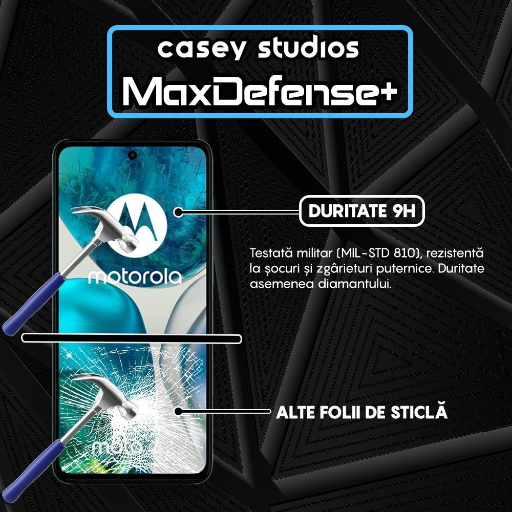 Folie Sticla MaxDefense+ - Motorola Moto G52/Moto G82 5G - Negru
