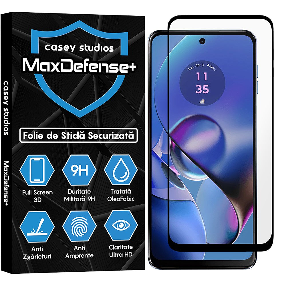 Folie Sticla MaxDefense+ - Motorola Moto G64 - Negru