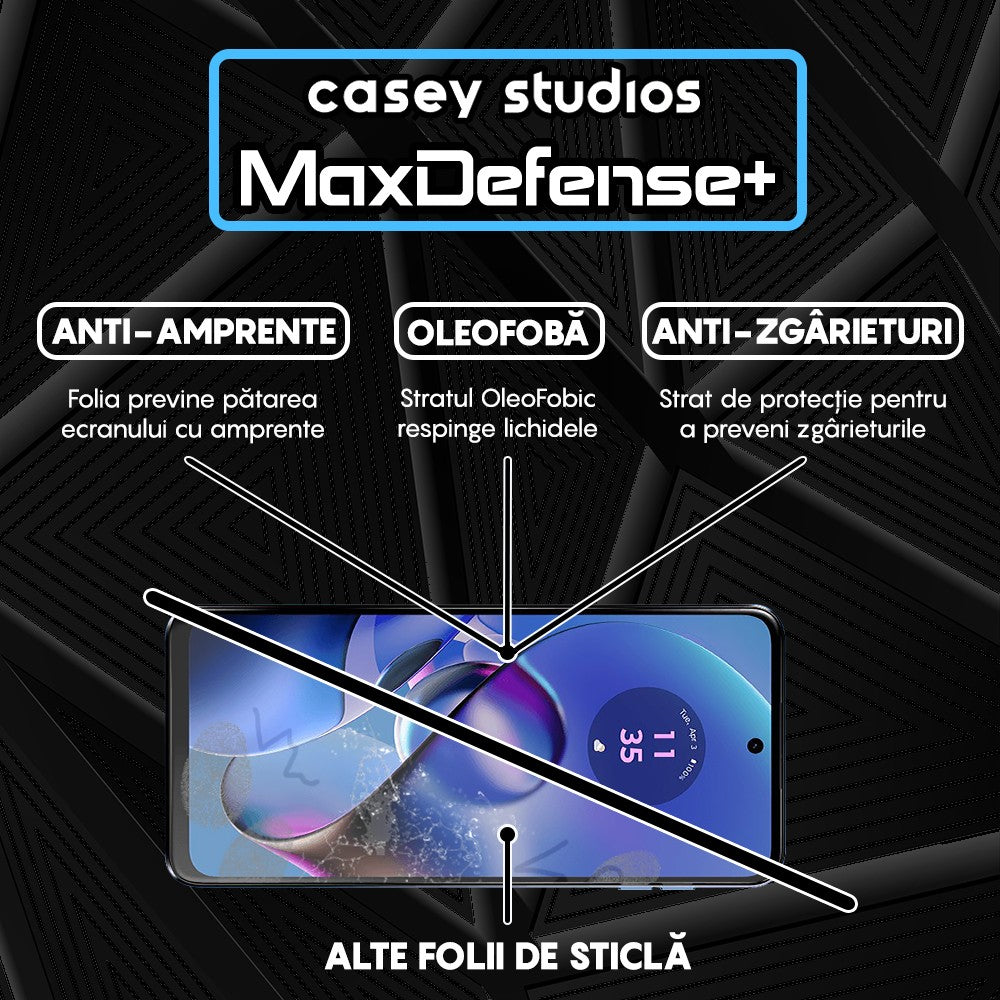 Folie Sticla MaxDefense+ - Motorola Moto G64 - Negru