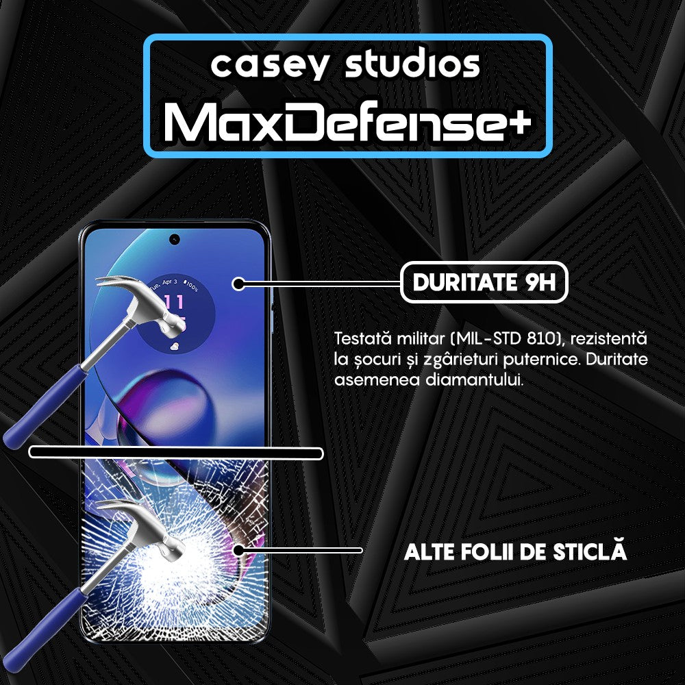 Folie Sticla MaxDefense+ - Motorola Moto G64 - Negru