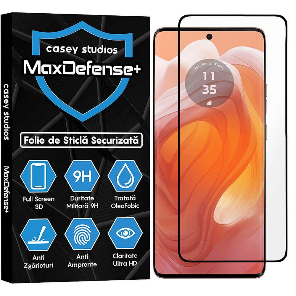 Folie Sticla MaxDefense+ - Motorola Moto X50 Ultra - Negru