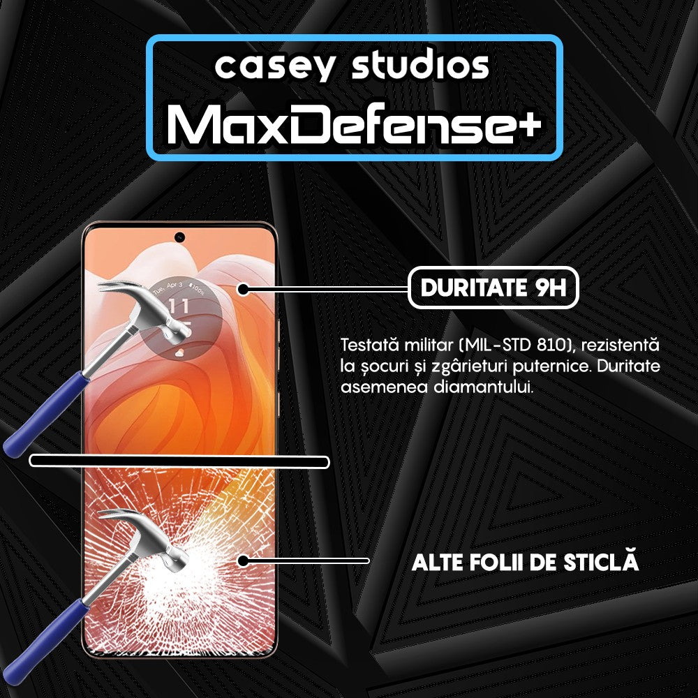 Folie Sticla MaxDefense+ - Motorola Moto X50 Ultra - Negru