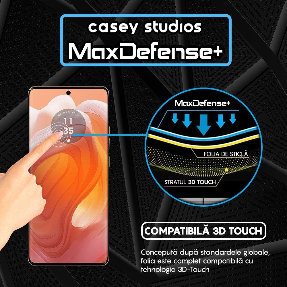Folie Sticla MaxDefense+ - Motorola Moto X50 Ultra - Negru