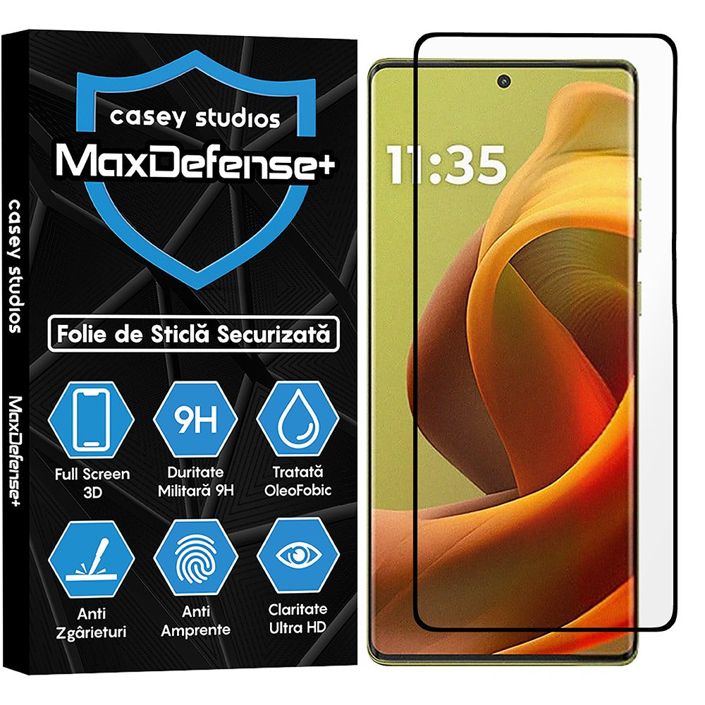 Folie Sticla MaxDefense+ - Motorola S50 Neo - Negru