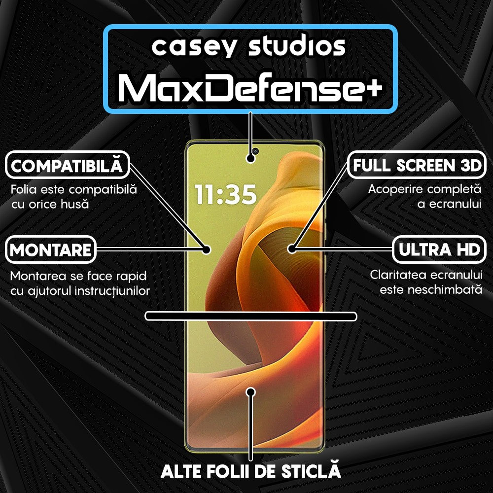 Folie Sticla MaxDefense+ - Motorola S50 Neo - Negru