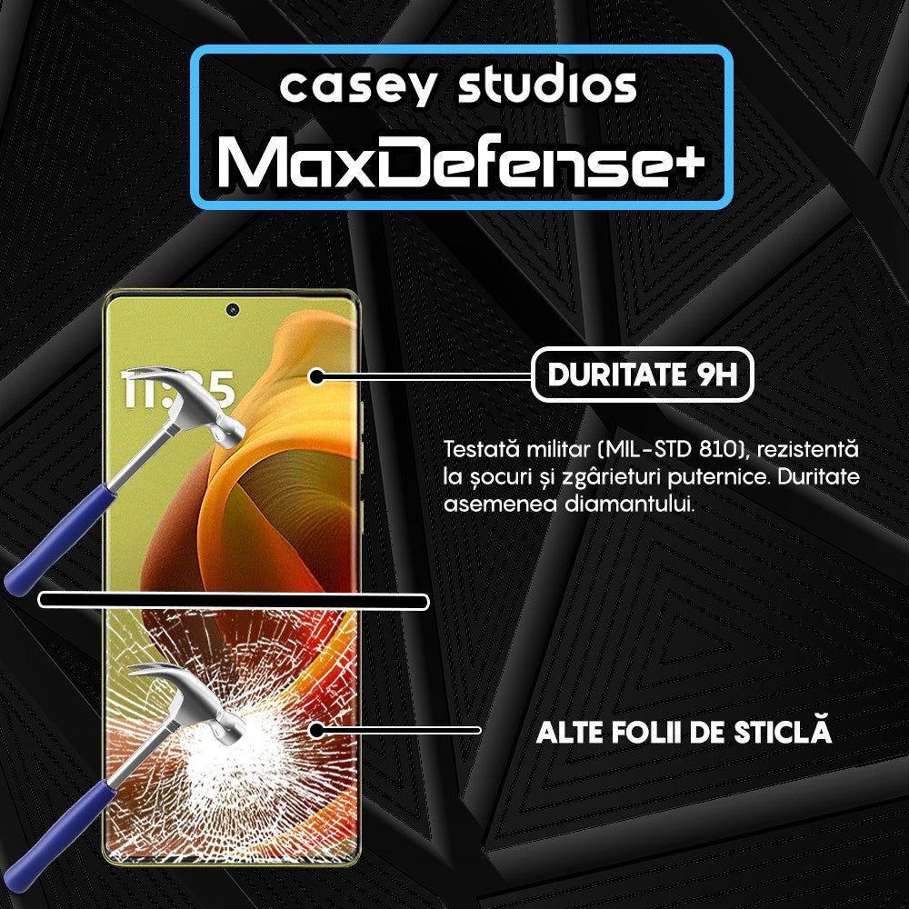 Folie Sticla MaxDefense+ - Motorola S50 Neo - Negru