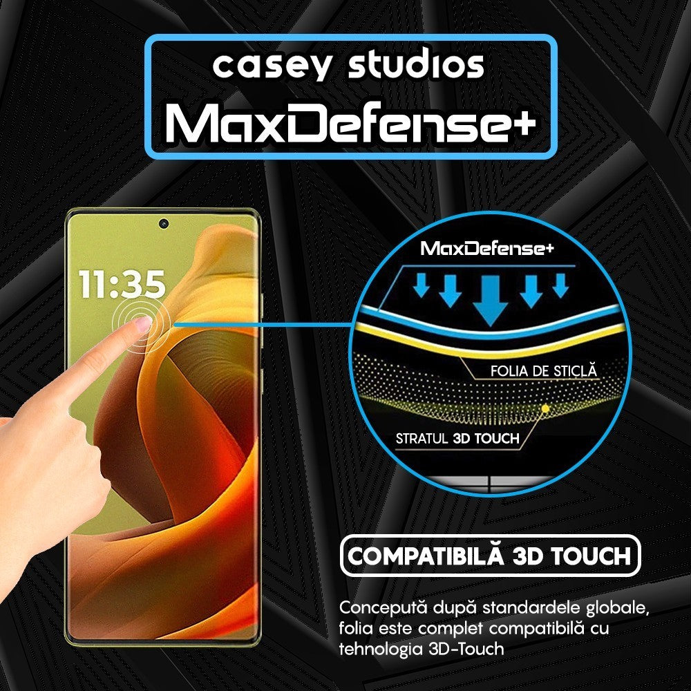 Folie Sticla MaxDefense+ - Motorola S50 Neo - Negru