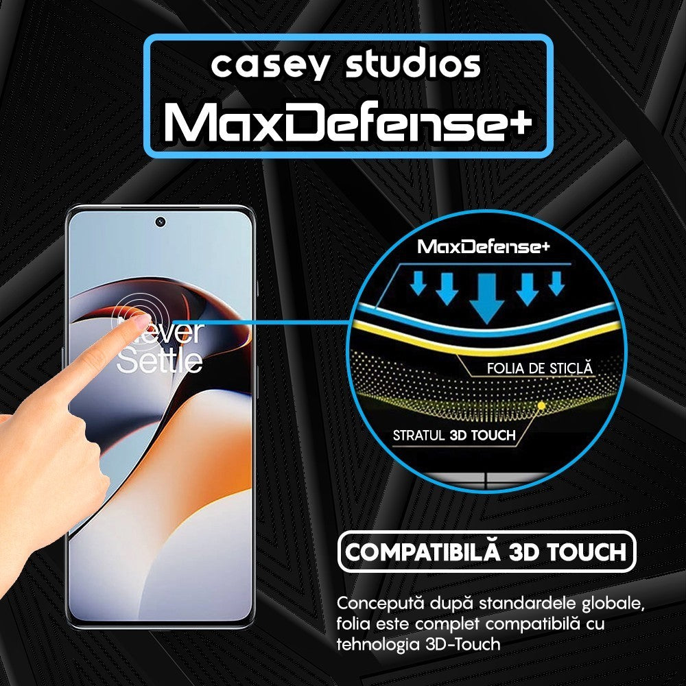 Folie Sticla MaxDefense+ - OnePlus Ace 2 - Negru