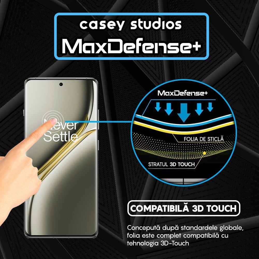 Folie Sticla MaxDefense+ - OnePlus Ace 3 Pro - Negru