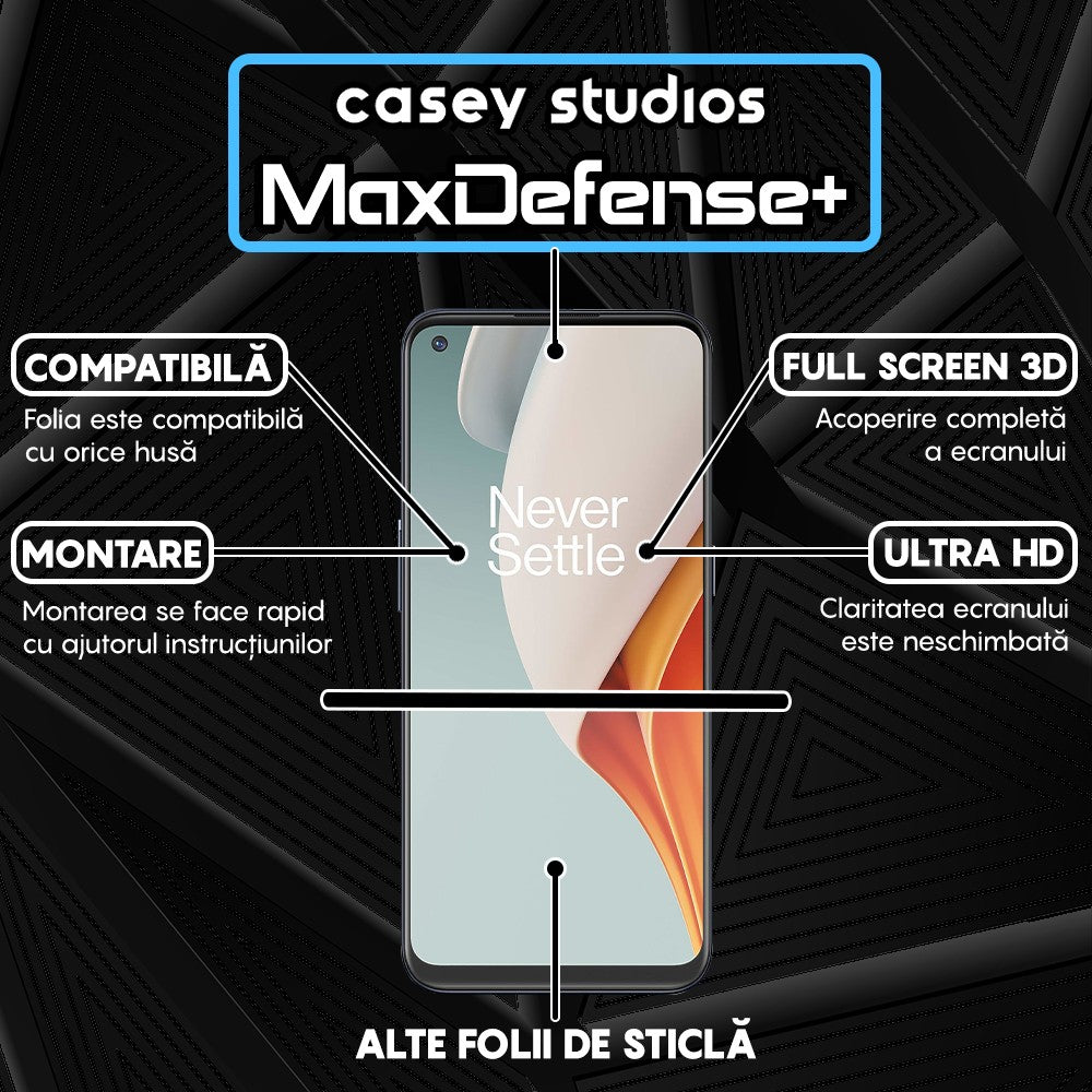 Folie Sticla MaxDefense+ - OnePlus Nord CE 2 Lite 5G/Nord N100 - Negru