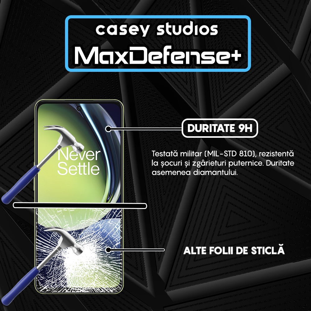 Folie Sticla MaxDefense+ - OnePlus Nord CE3 - Negru