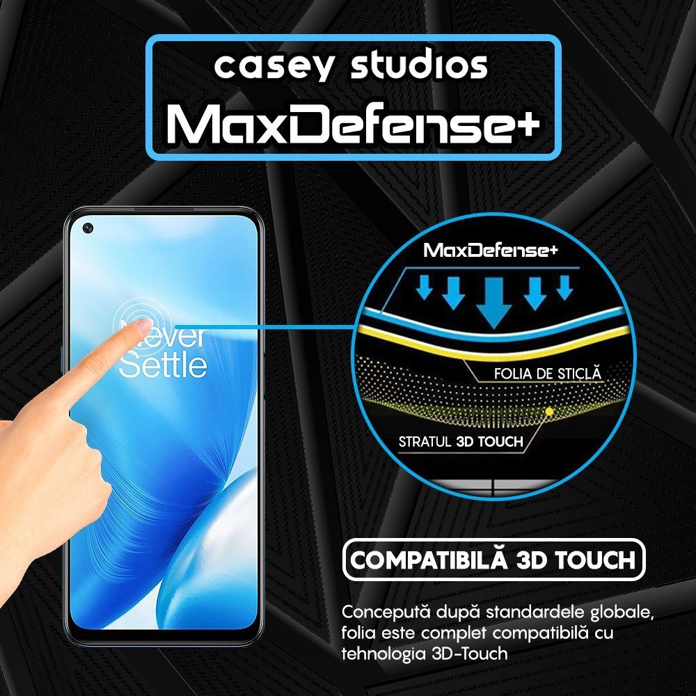 Folie Sticla MaxDefense+ - OnePlus Nord N20 5G/Nord N200 5G - Negru