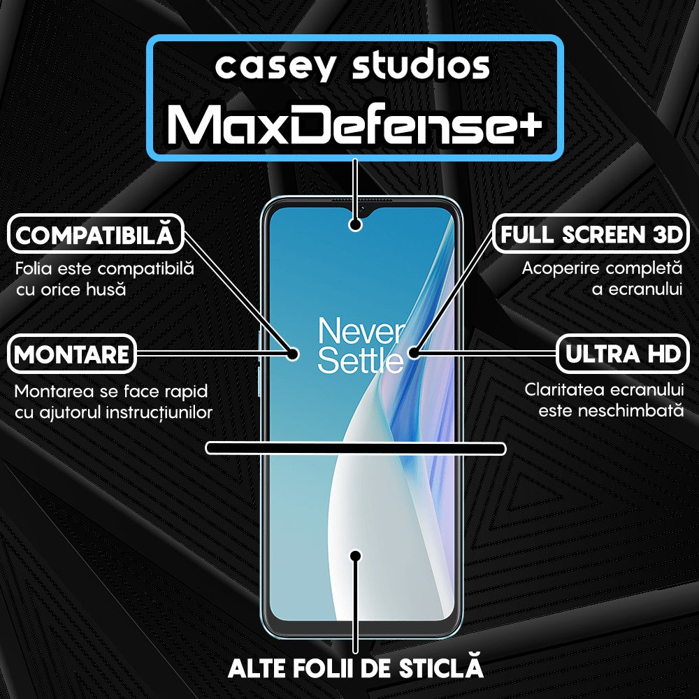 Folie Sticla MaxDefense+ - OnePlus Nord N20 SE - Negru