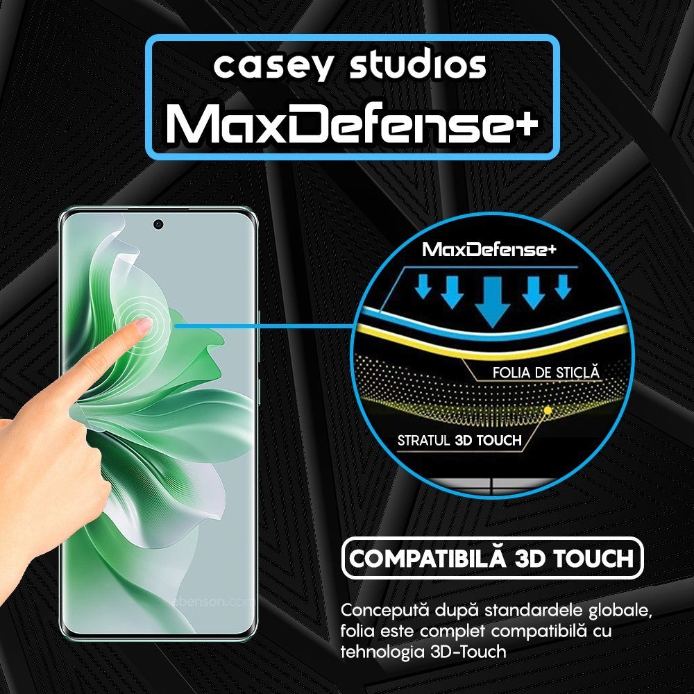Folie Sticla MaxDefense+ - Oppe Reno11 F - Negru