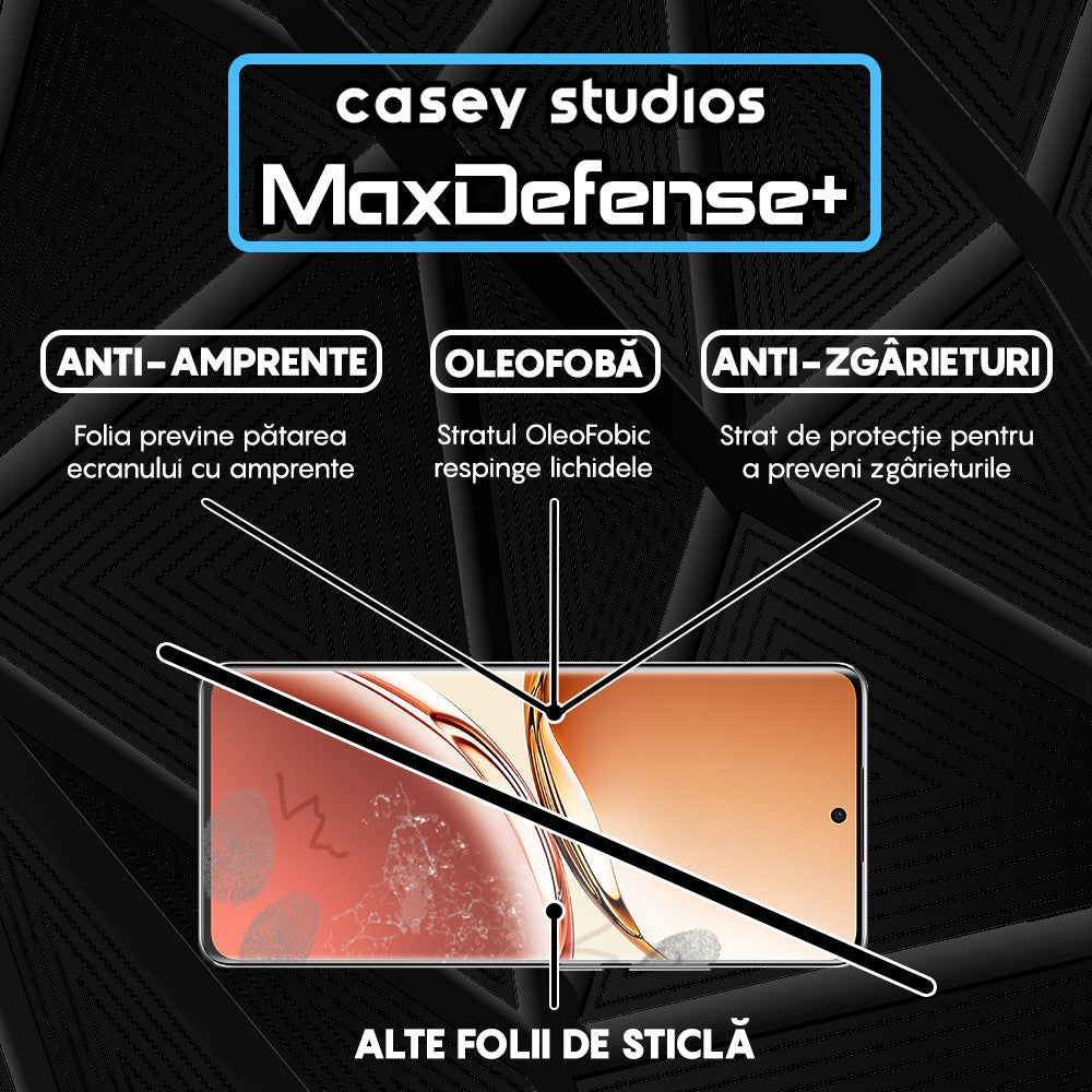Folie Sticla MaxDefense+ - Oppo A3 Pro - Negru