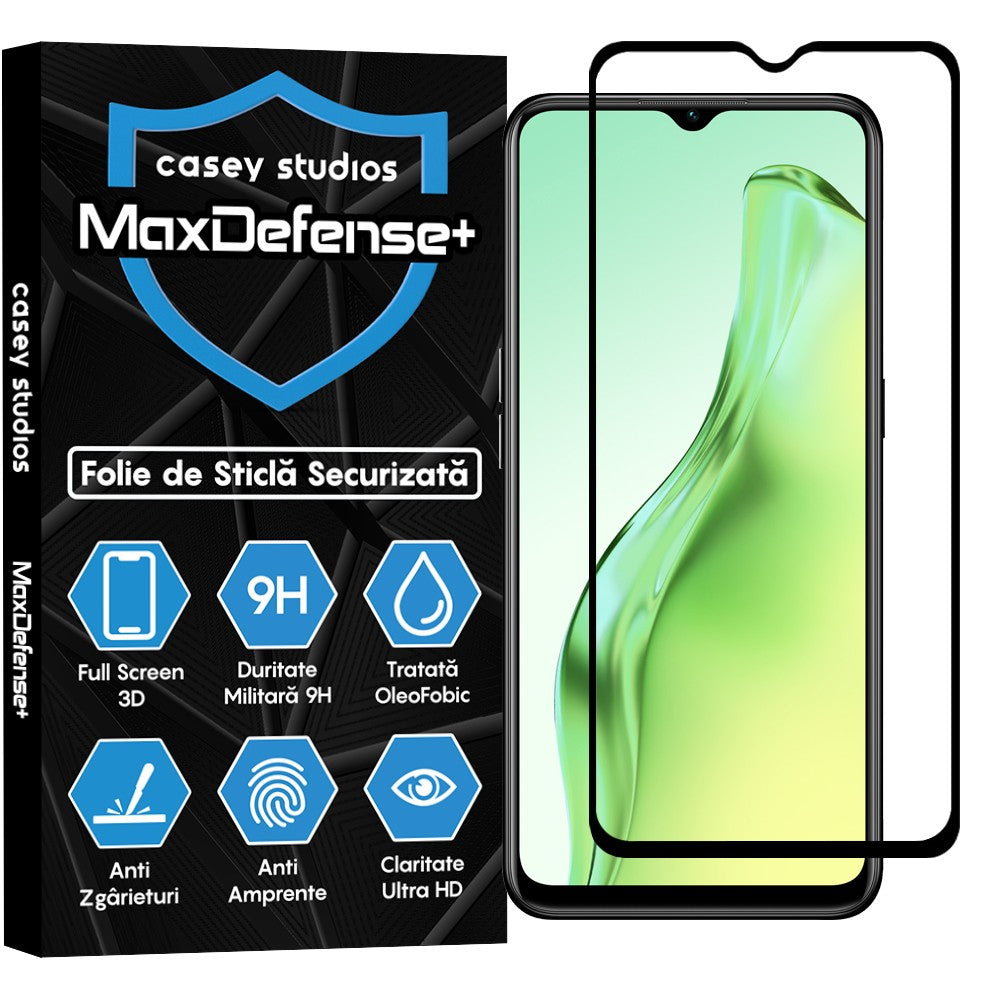 Folie Sticla MaxDefense+ - Oppo A31 - Negru