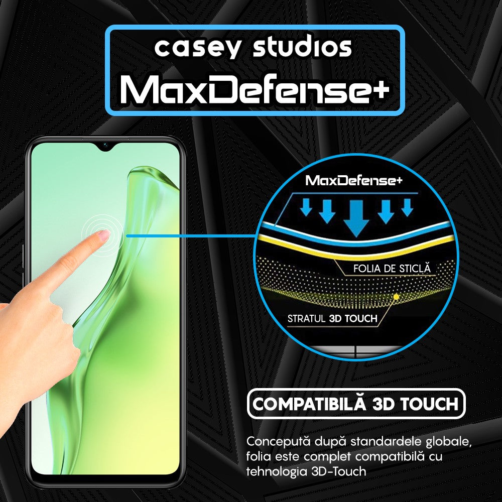 Folie Sticla MaxDefense+ - Oppo A31 - Negru