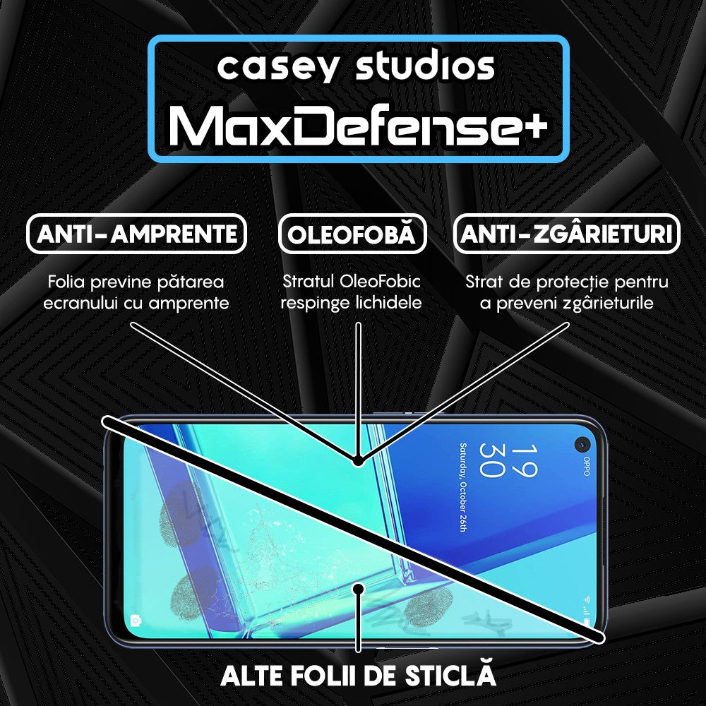 Folie Sticla MaxDefense+ - Oppo A52/A72 4G - Negru