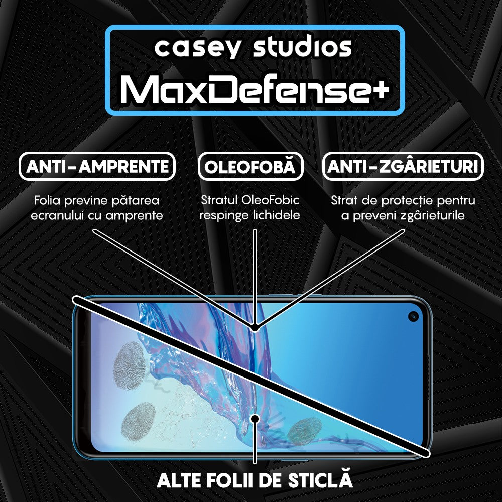 Folie Sticla MaxDefense+ - Oppo A53/A53s - Negru