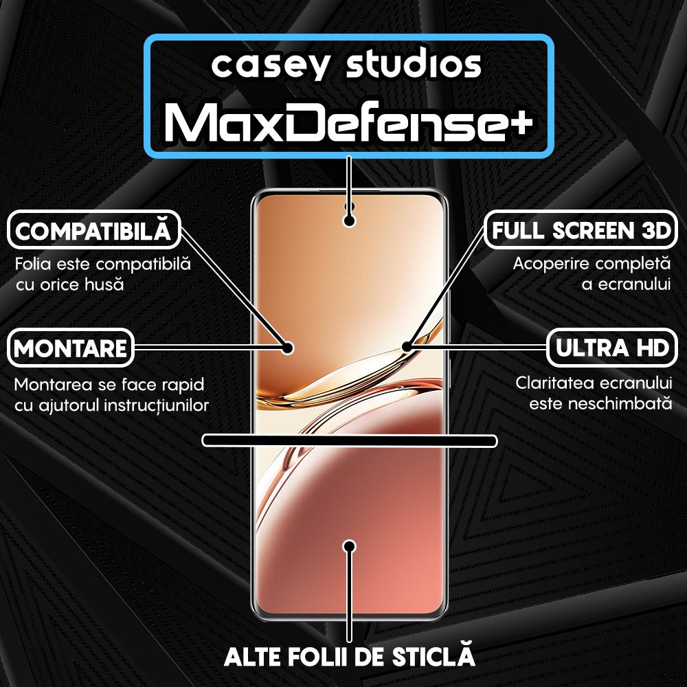Folie Sticla MaxDefense+ - Oppo F27 Pro Plus - Negru