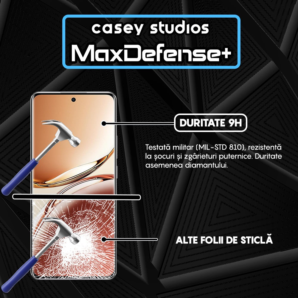 Folie Sticla MaxDefense+ - Oppo F27 Pro Plus - Negru