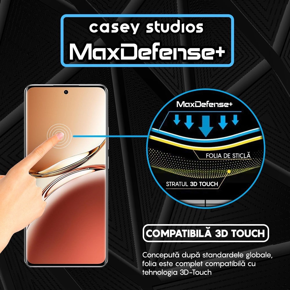 Folie Sticla MaxDefense+ - Oppo F27 Pro Plus - Negru
