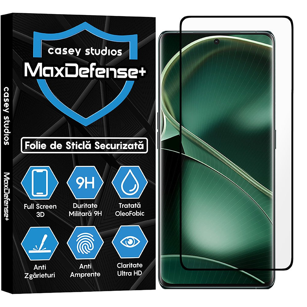 Folie Sticla MaxDefense+ - Oppo Find X6 - Negru