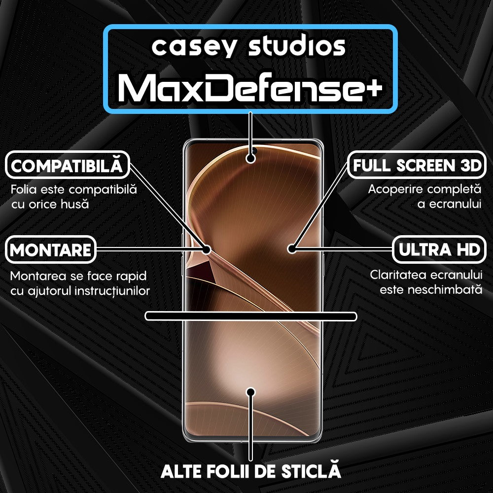 Folie Sticla MaxDefense+ - Oppo Find X6 Pro - Negru