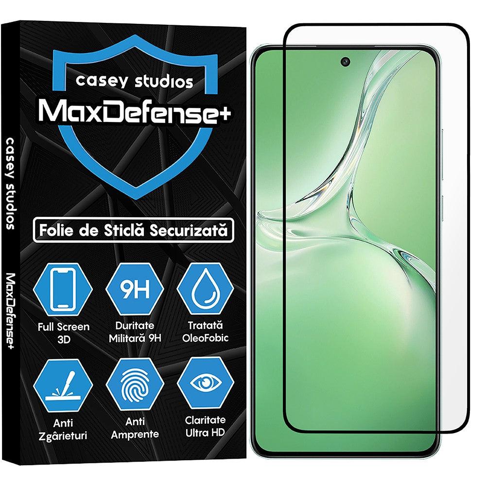 Folie Sticla MaxDefense+ - Oppo K12 - Negru
