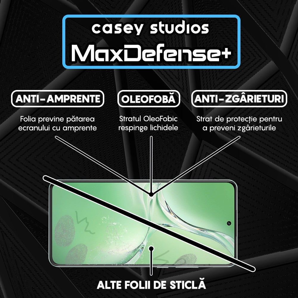 Folie Sticla MaxDefense+ - Oppo K12 - Negru