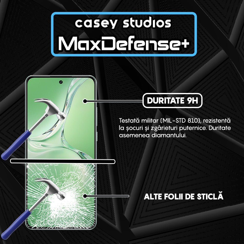 Folie Sticla MaxDefense+ - Oppo K12 - Negru