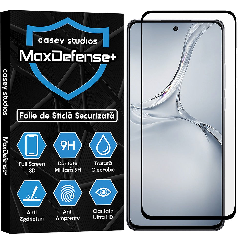 Folie Sticla MaxDefense+ - Oppo K12x - Negru