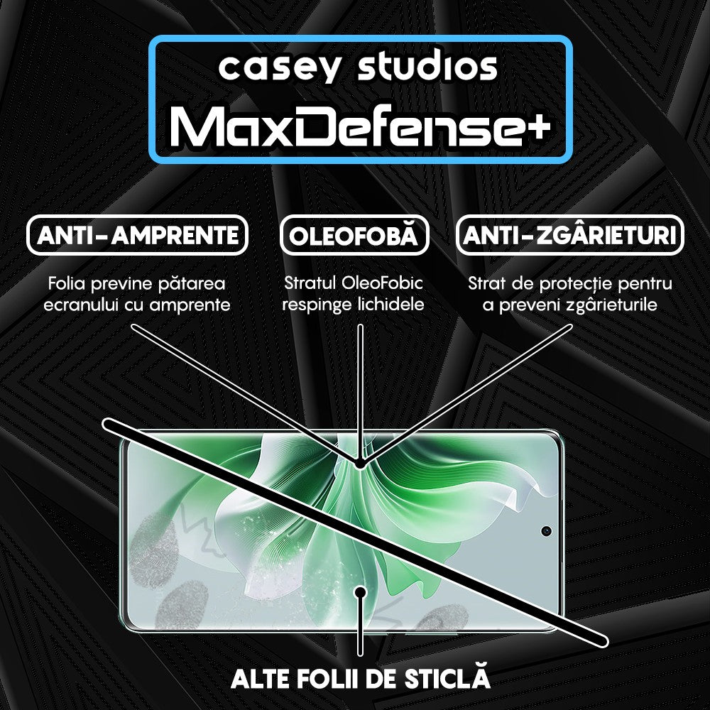 Folie Sticla MaxDefense+ - Oppo Reno11 - Negru