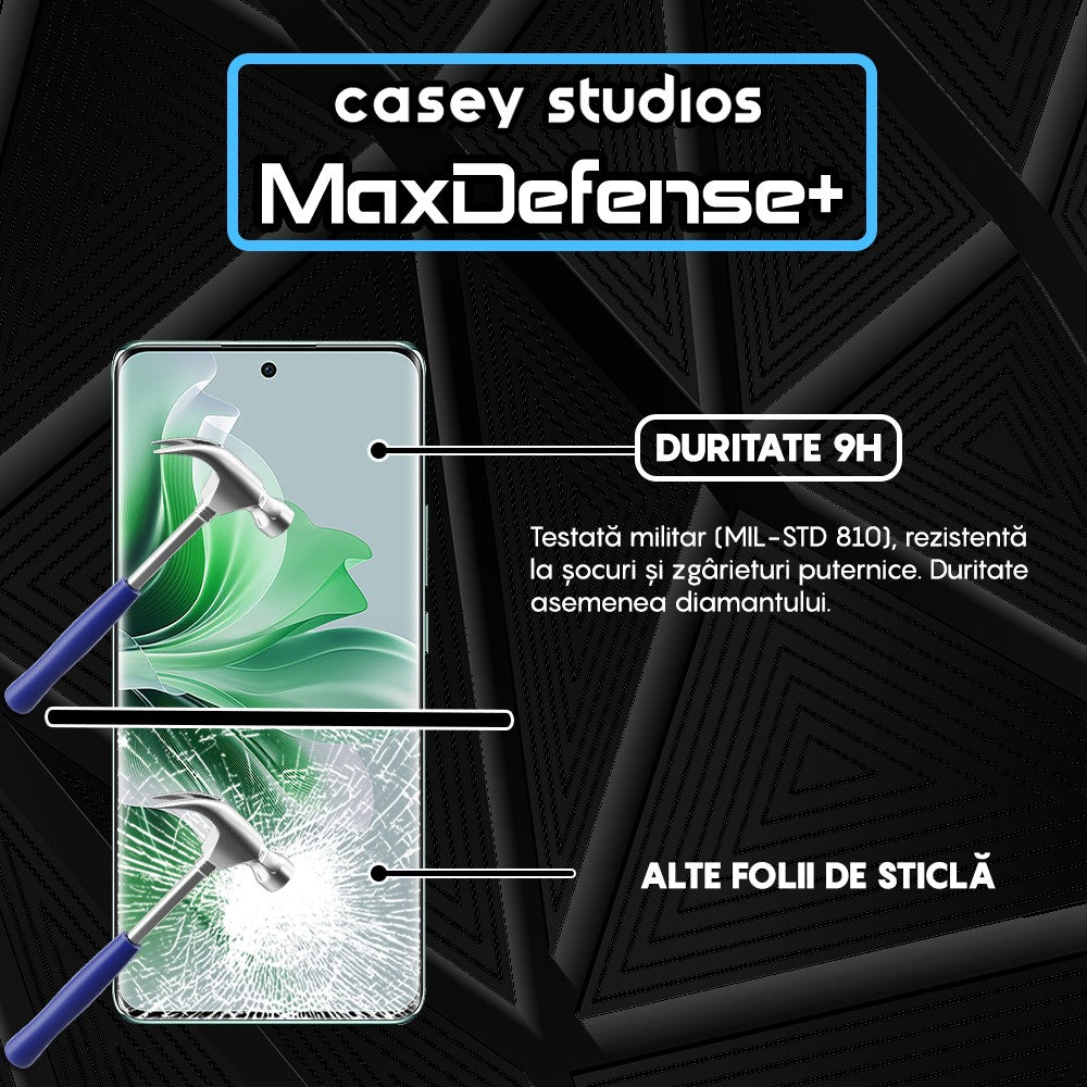 Folie Sticla MaxDefense+ - Oppo Reno11 - Negru
