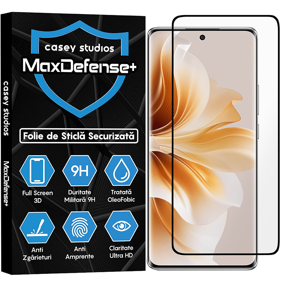 Folie Sticla MaxDefense+ - Oppo Reno11 Pro - Negru