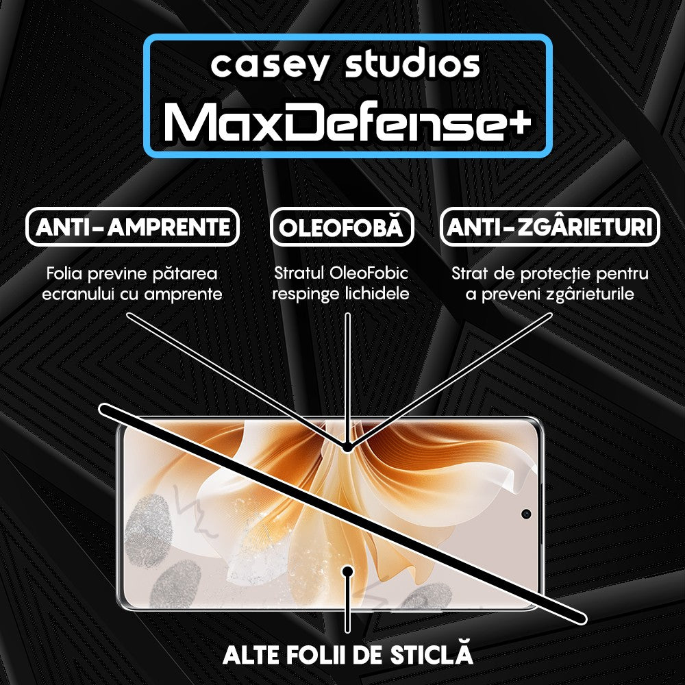 Folie Sticla MaxDefense+ - Oppo Reno11 Pro - Negru