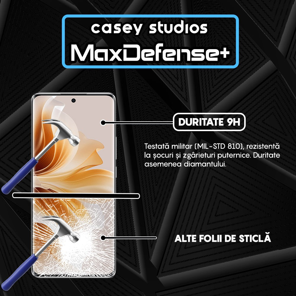 Folie Sticla MaxDefense+ - Oppo Reno11 Pro - Negru